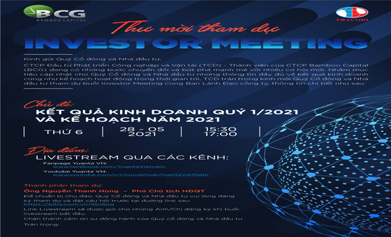 TCD - Thư mời sự kiện Investor Meeting Tracodi